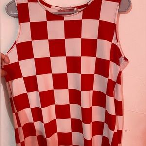 White and red sleeveless top size small